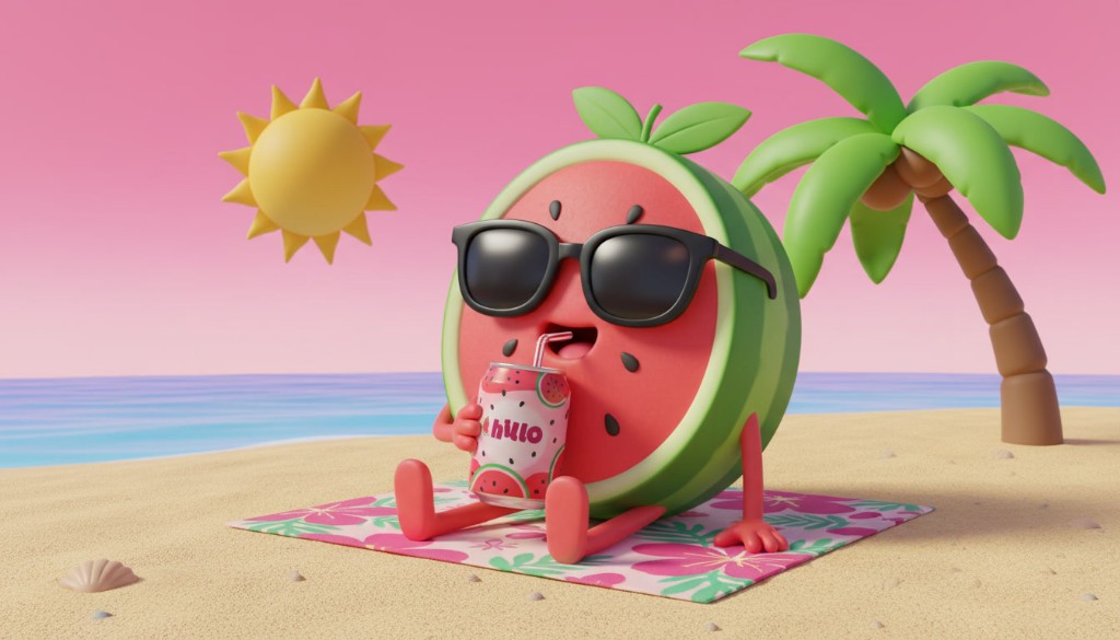 Chillo mascot at the beach